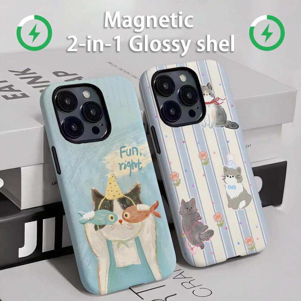 Apple Iphone 15 - Coque de téléphone magnétique 2 en